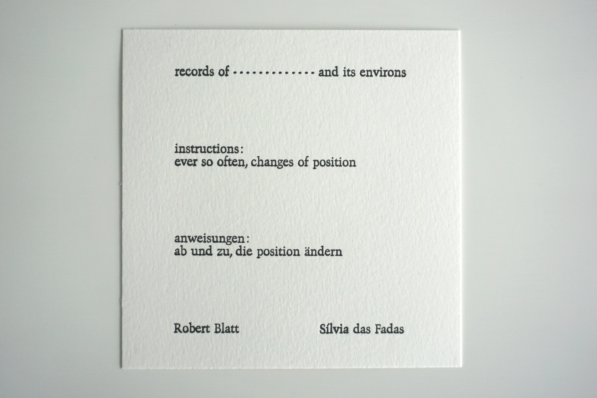 records of-------------and its environs by Robert Blatt